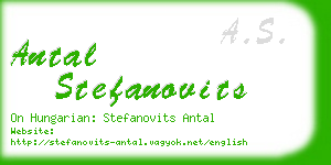 antal stefanovits business card